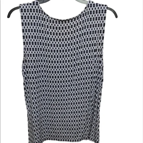 Croft & Barrow blue & white sleeveless blouse Petite large - Picture 3 of 5